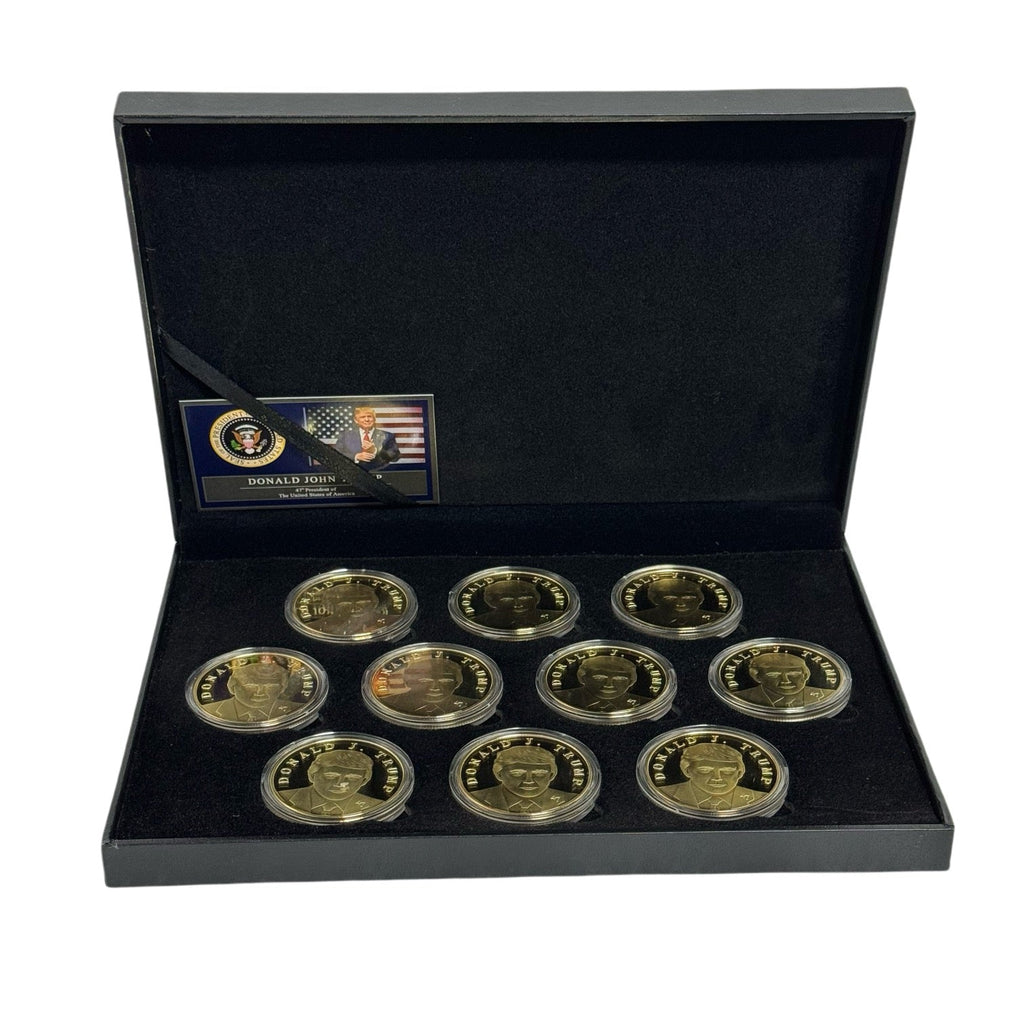 Trump 47th President Treasure Box Coin Set