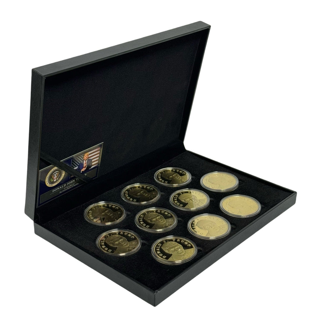 Trump 47th President Treasure Box Coin Set