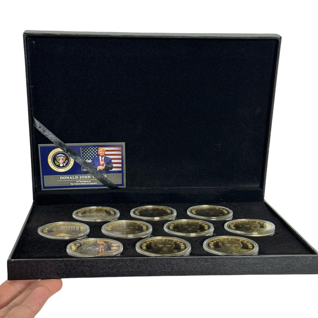 Trump 47th President Treasure Box Coin Set