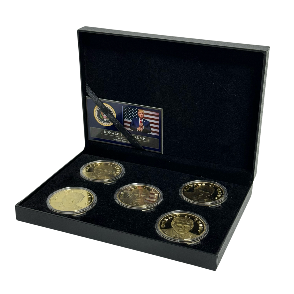 Trump 47th President Treasure Box Coin Set