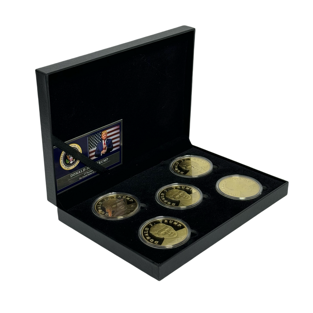 Trump 47th President Treasure Box Coin Set