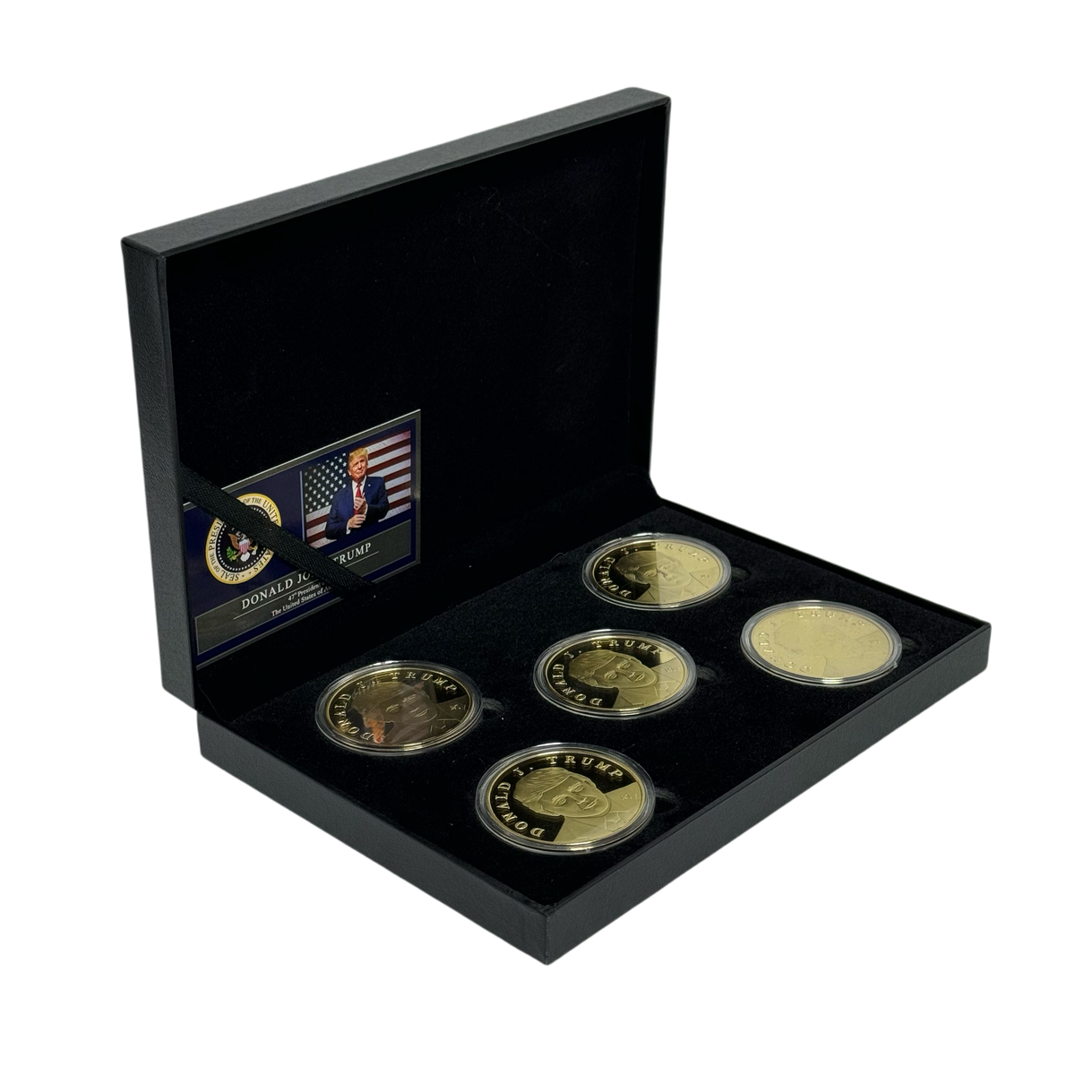 Trump 47th President Treasure Box Coin Set