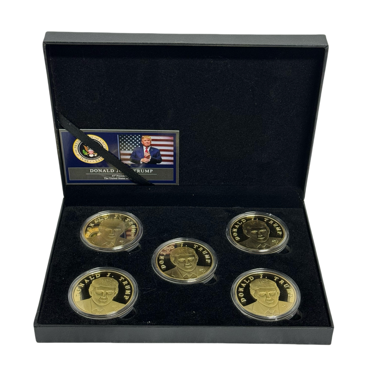 Trump 47th President Treasure Box Coin Set