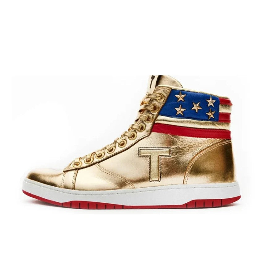 Never Surrender Gold High-Top Sneakers