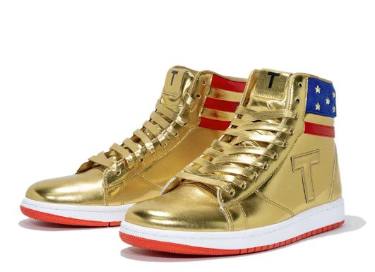 Never Surrender Gold High-Top Sneakers