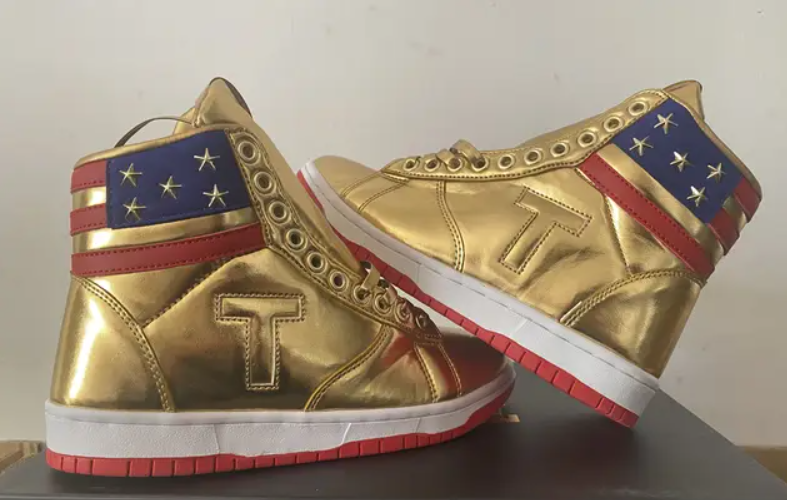 Never Surrender Gold High-Top Sneakers