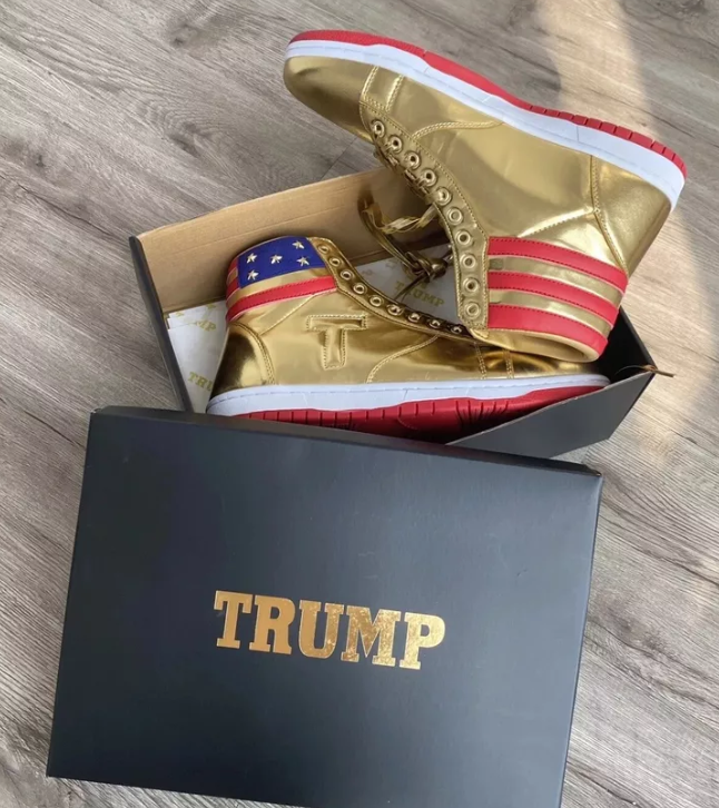 Never Surrender Gold High-Top Sneakers