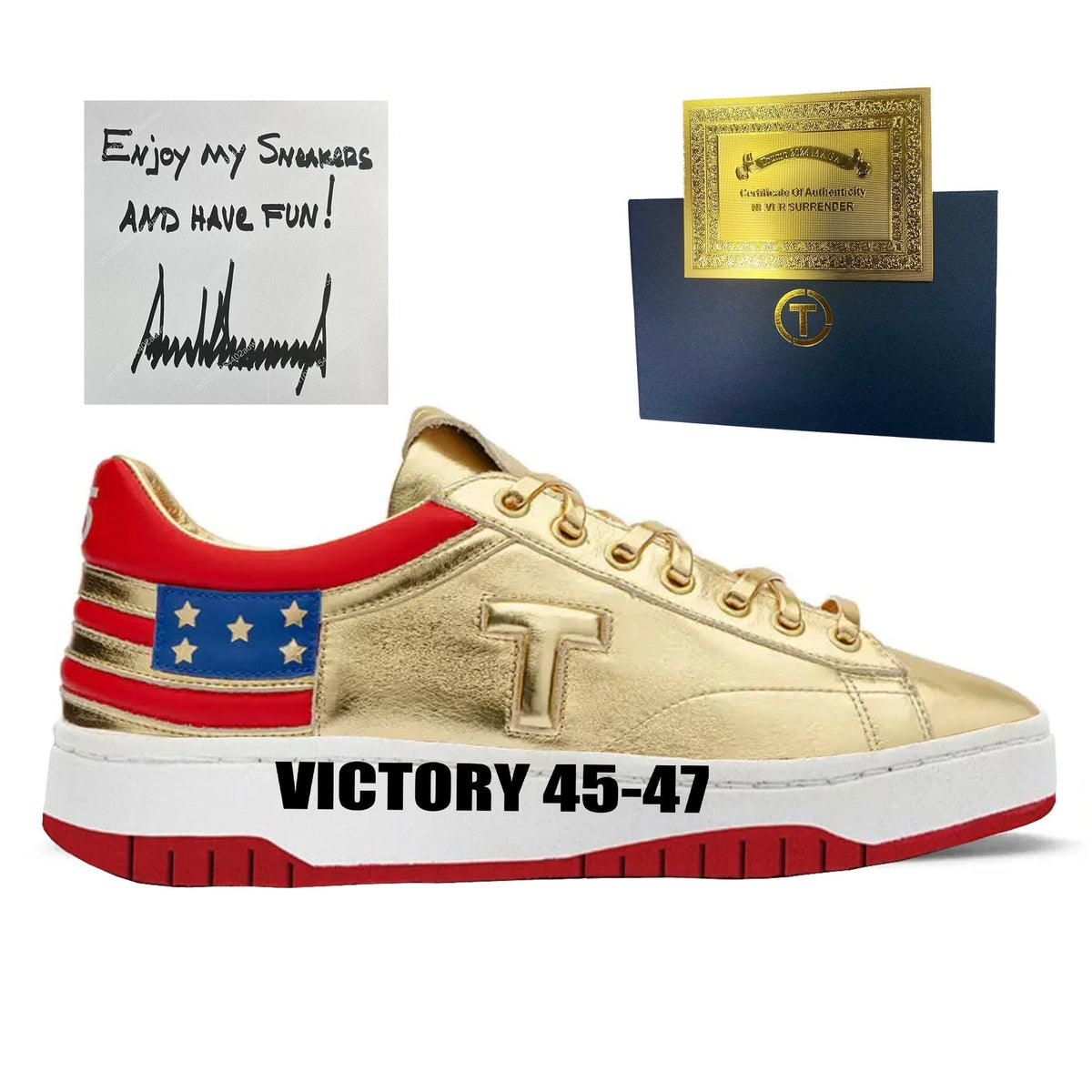 Victory 45-47 Gold Low-Top Sneakers
