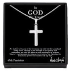 Sterling Silver 47 President "In God We Trust" Cross Necklace