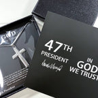 Sterling Silver 47 President "In God We Trust" Cross Necklace