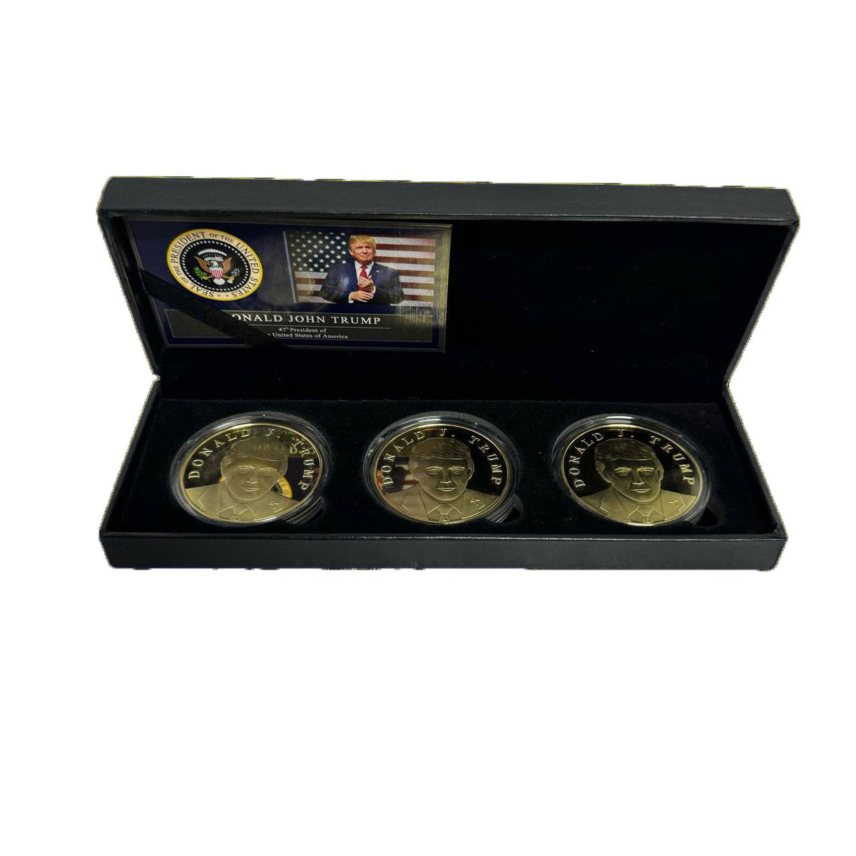 Trump 47th President Treasure Box Coin Set