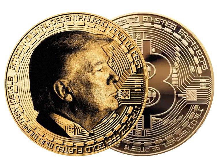 Trump First Edition Gold-Tone Bitcoin Coin