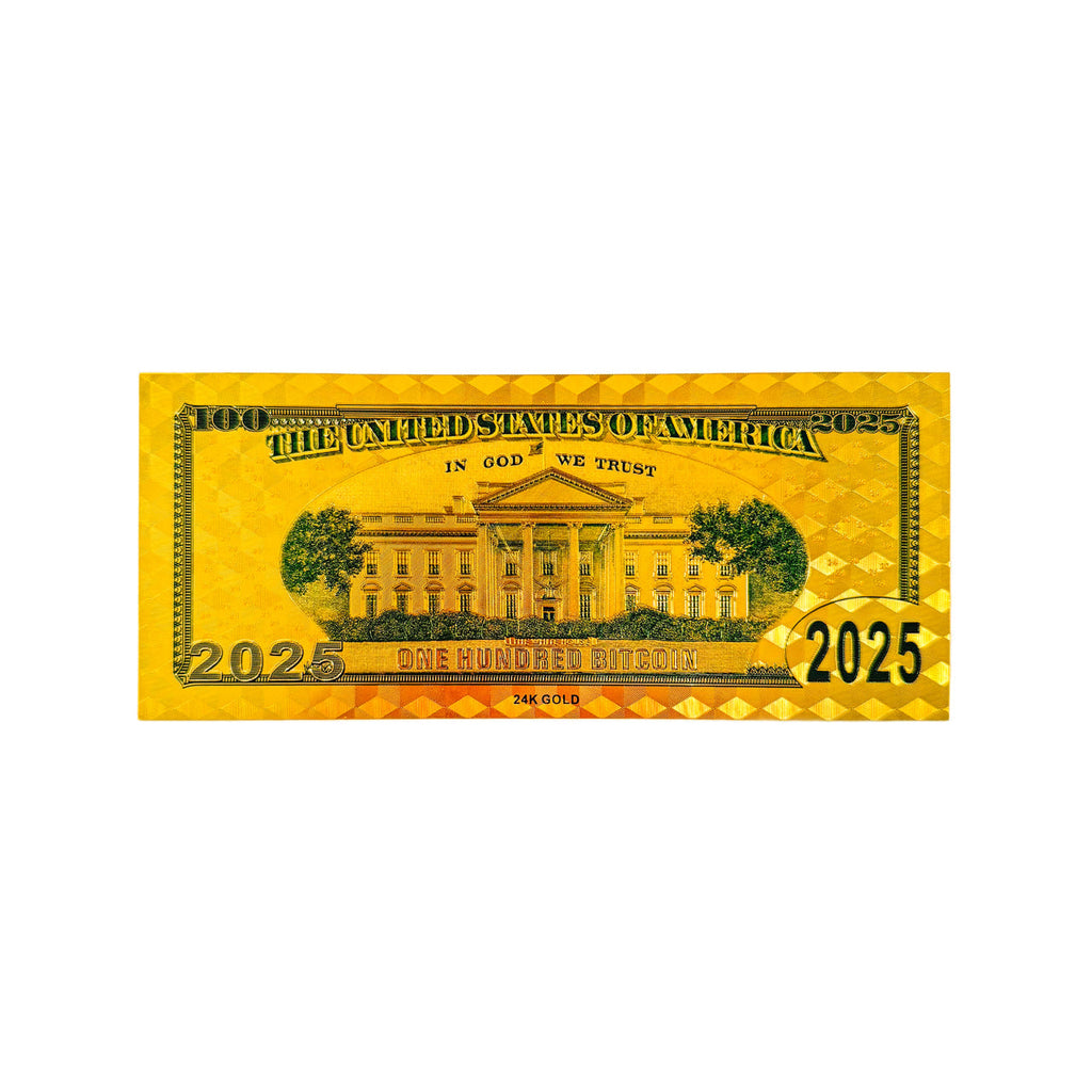 Trump Gold-Tone Bitcoin Novelty Bills