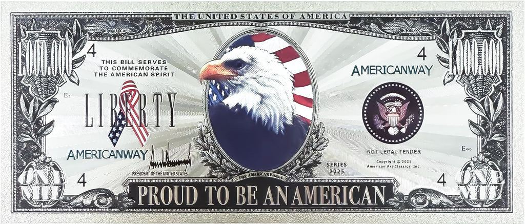 One Million Dollar Silver-Tone Eagle Bill