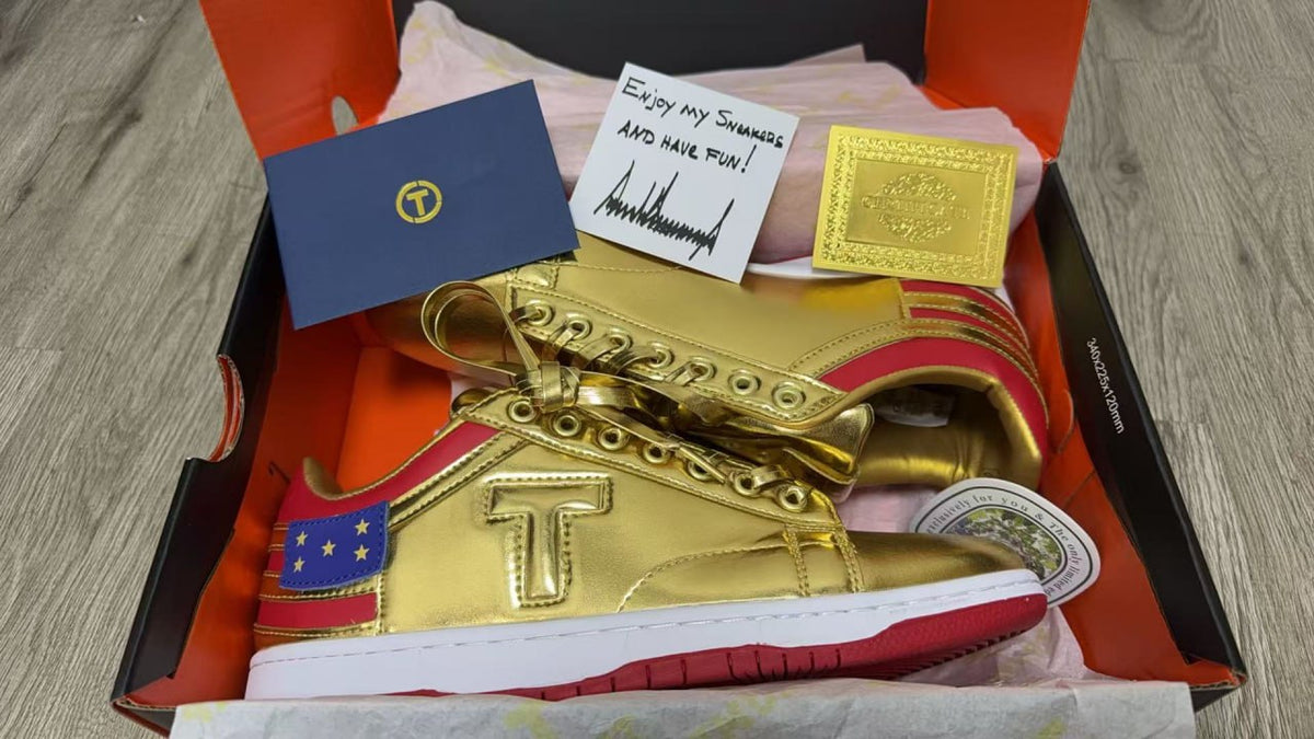 Never Surrender Gold Low-Top Sneakers