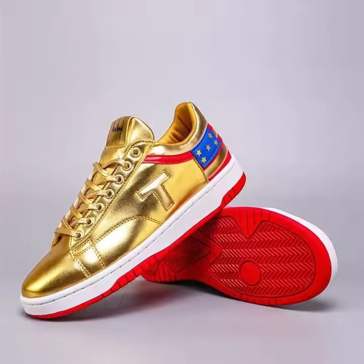Never Surrender Gold Low-Top Sneakers