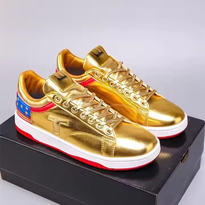 Never Surrender Gold Low-Top Sneakers