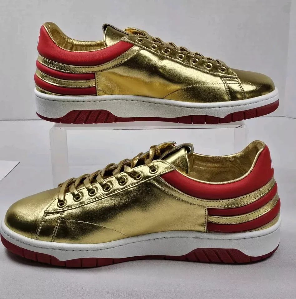Never Surrender Gold Low-Top Sneakers