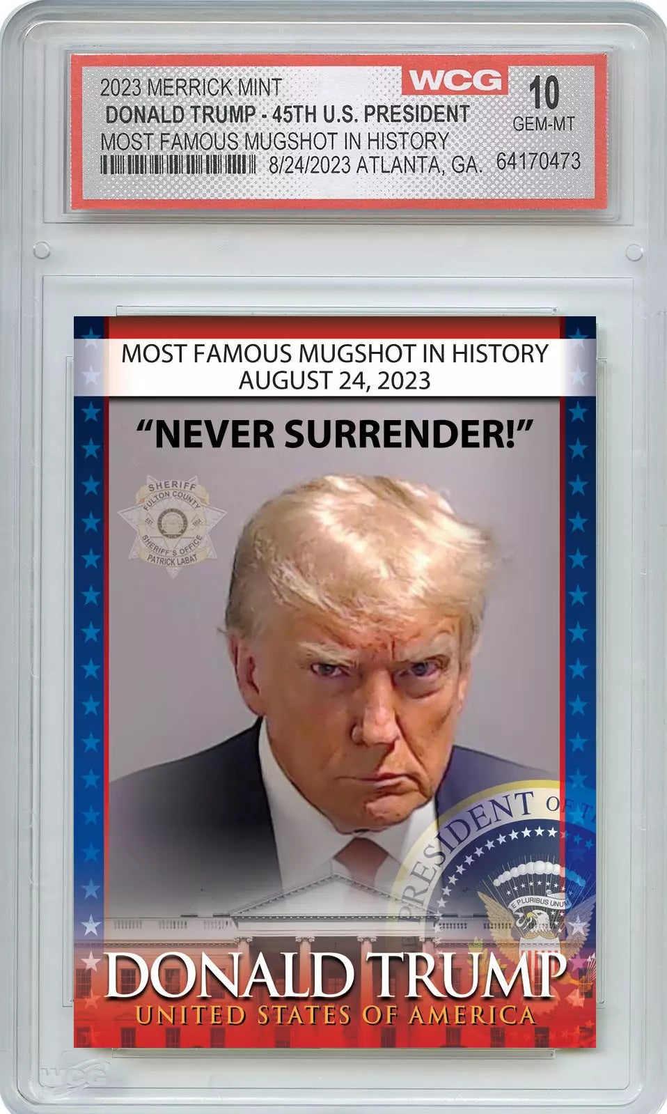 Trump Mugshot Collectible Trading Card (Signature Edition)